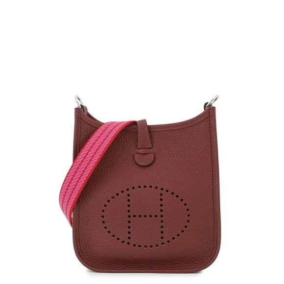 HERMES Evelyne Long Size TPM Taurillon Clemence Rouge H - Picture 1 of 8